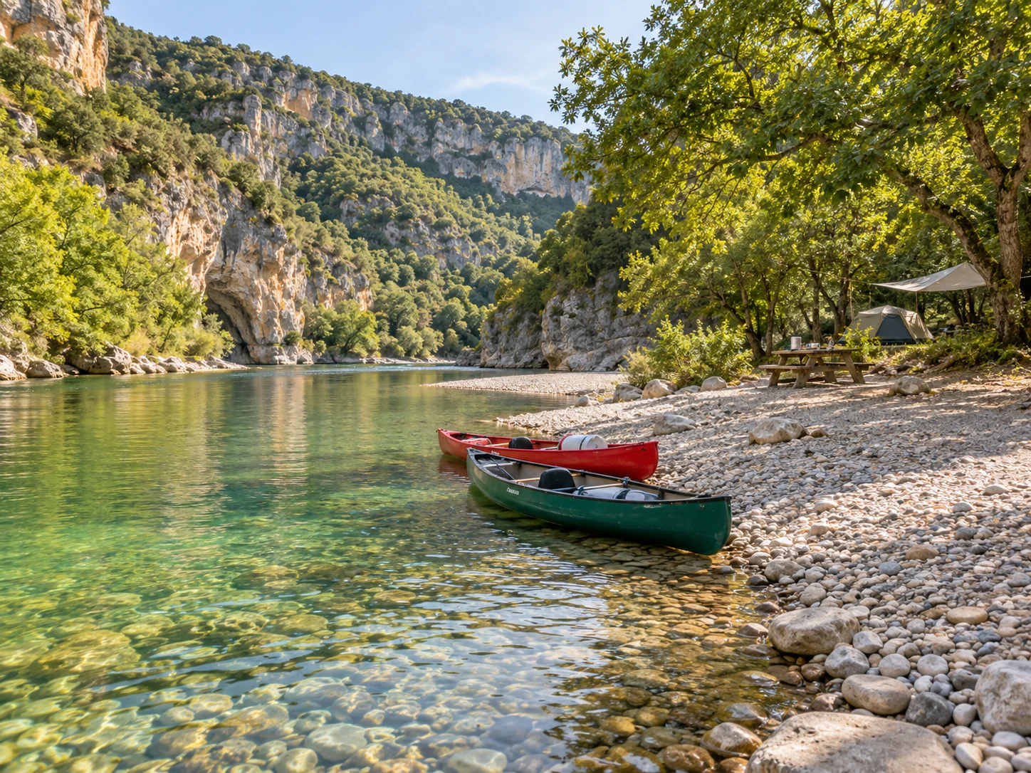 Kamperen aan het water bij Ardèche