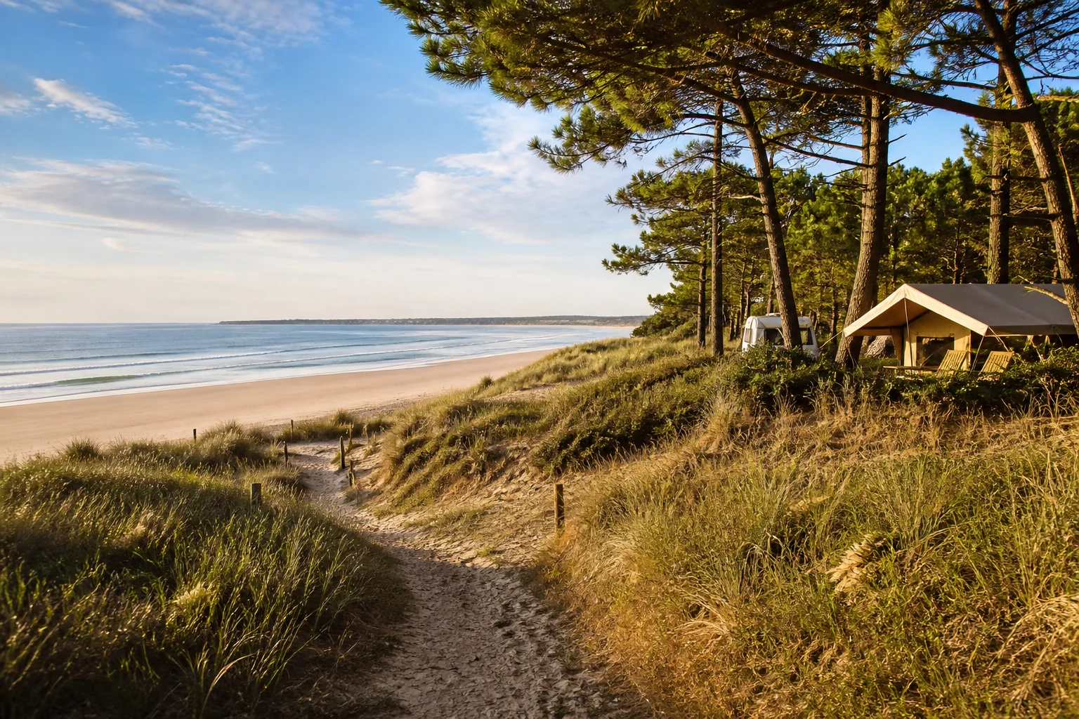 Sfeerbeeld bij campings met een eigen strand